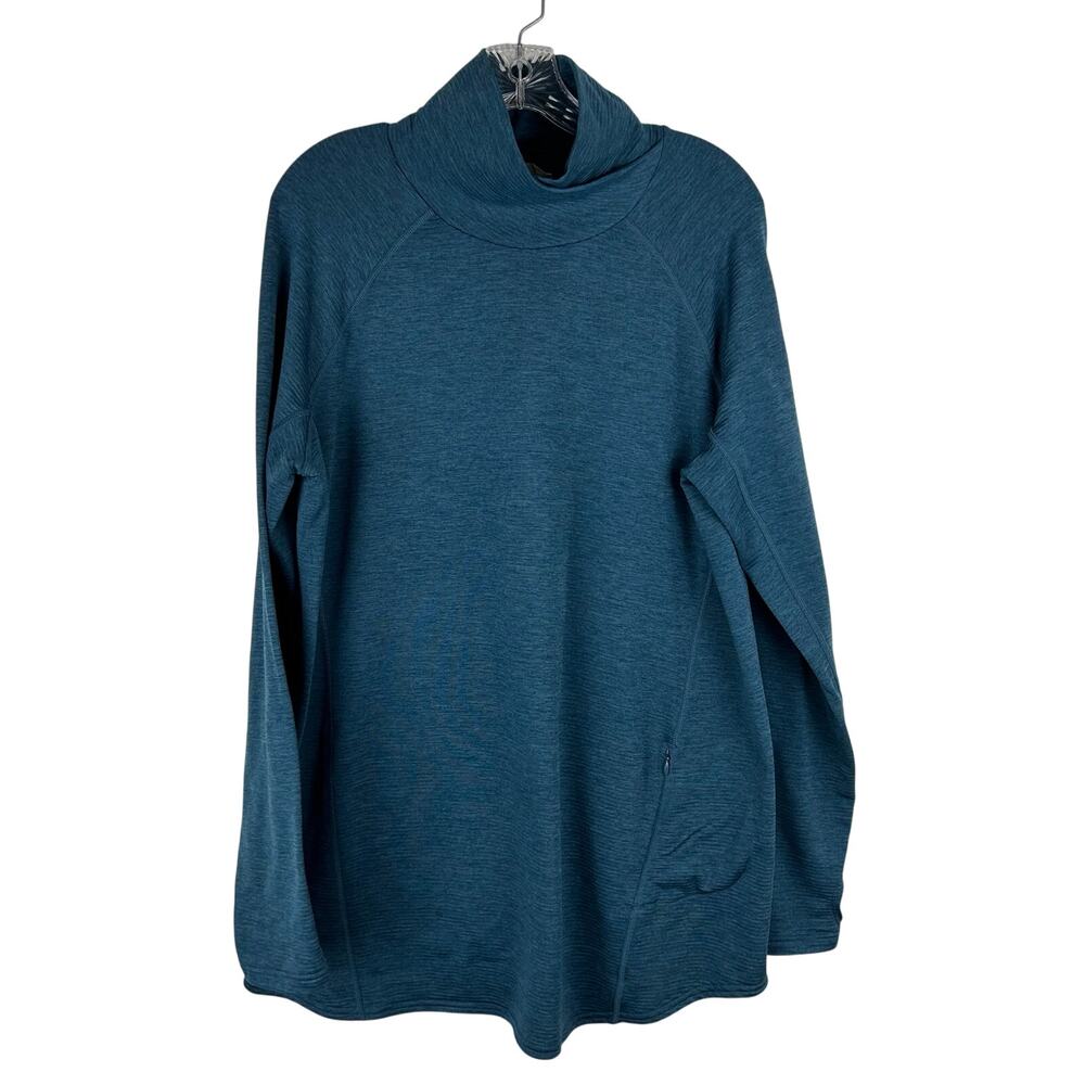 Duluth Trading Co Teal Long-Sleeve Cowl Neck Pullover